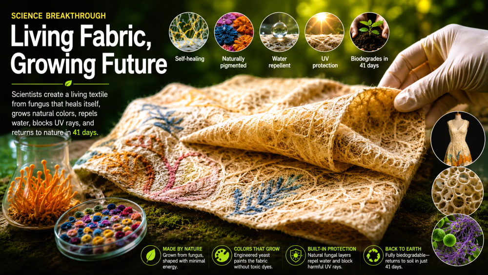 Scientists Create Living Fabric That Can Heal Itself and Naturally Decompose